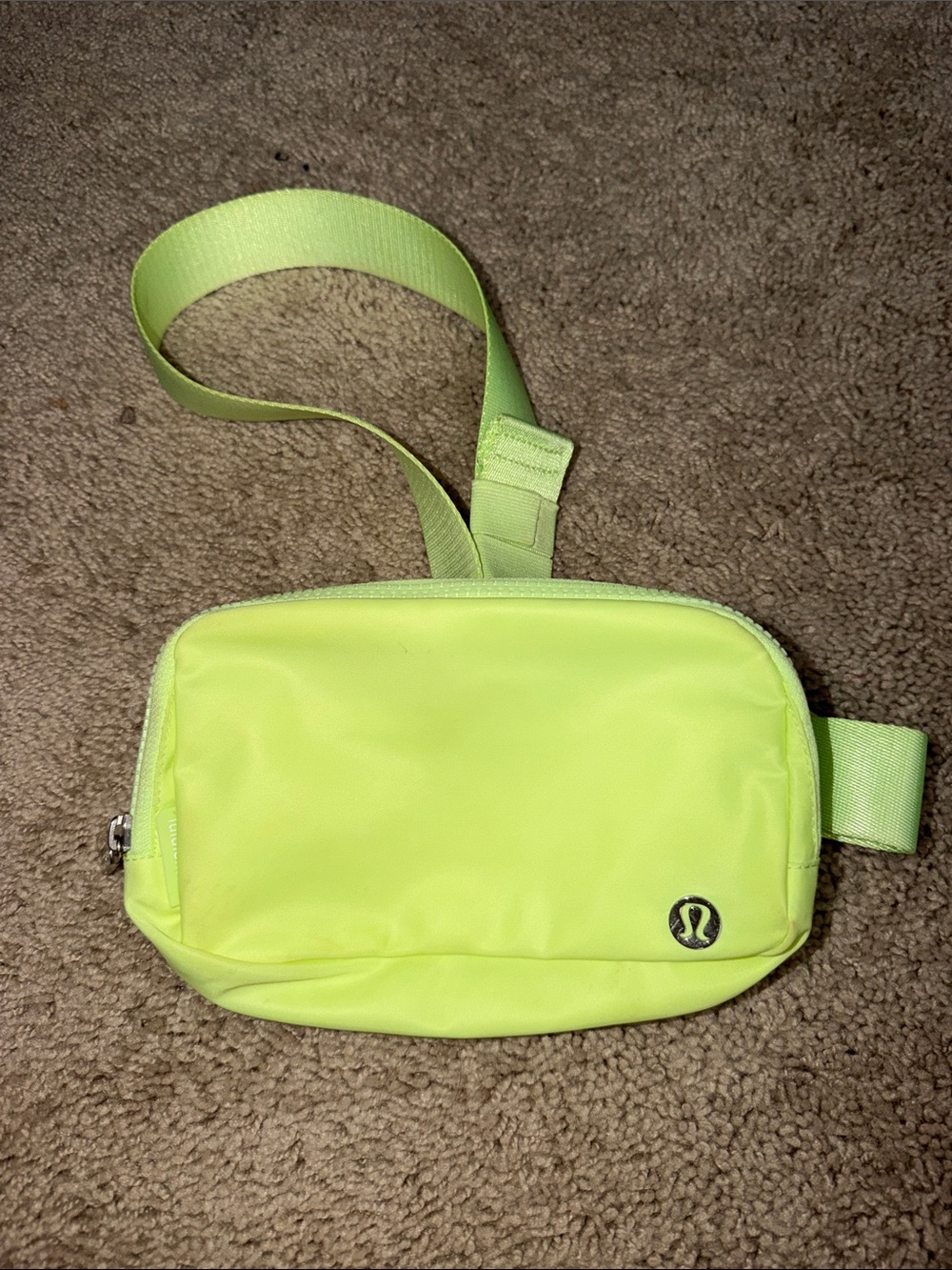 lululemon bright neon yellow belt bag